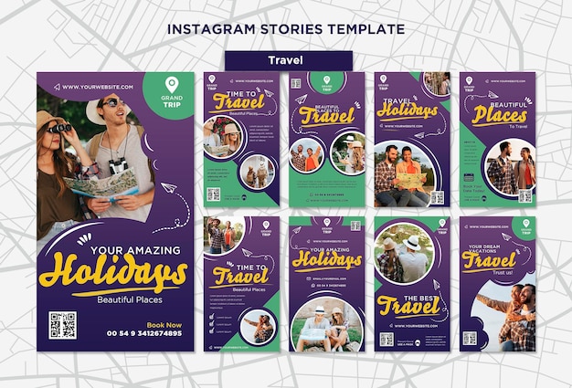 Travel-Themed Social Media Story Templates – Free Download