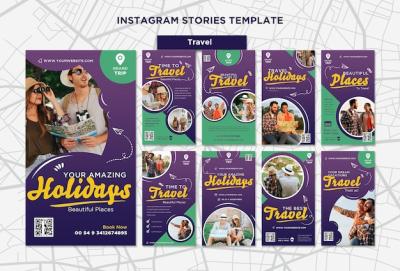 Travel-Themed Social Media Story Templates – Free Download