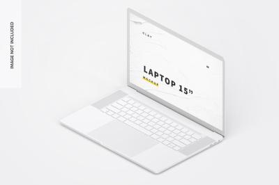 Isometric View Mockup of a Clay Laptop – Free Stock Photo Download