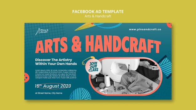 Flat Design Arts and Handcraft Facebook Template – Free Download