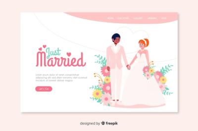 Just Married Wedding Landing Page – Free Stock Photo for Download