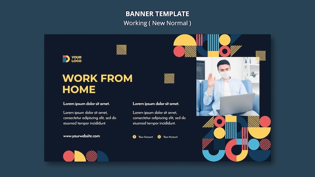 Horizontal Banner for Working in the New Normal – Free Download