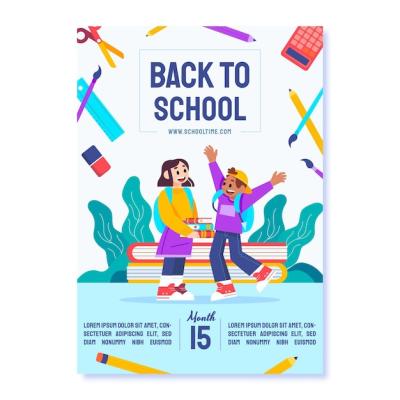 Back to School Vertical Poster Template – Free to Download