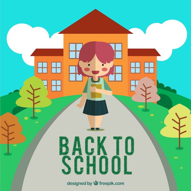 Back to School Girl Illustration â Free Download