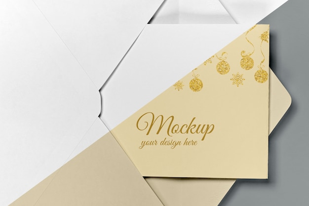 New Year Invitation Mock-Up with Ribbon – Free Download