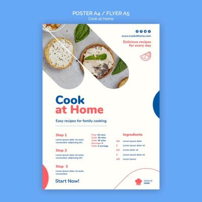 Cook at Home Concept Flyer Template – Free Download