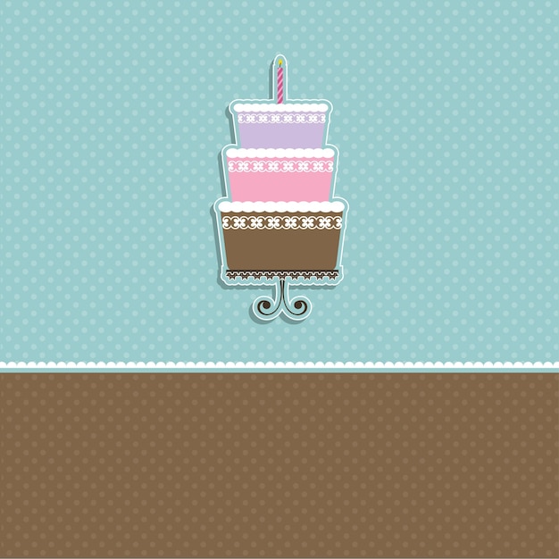 Polka Dot Card Featuring a Cute Cake – Free Download