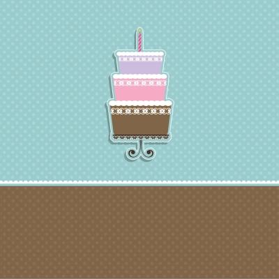 Polka Dot Card Featuring a Cute Cake – Free Download