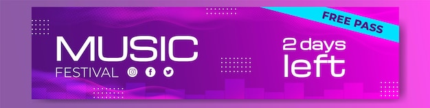 Gradient Halftone Music Festival Twitch Banner – Free Download