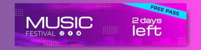 Gradient Halftone Music Festival Twitch Banner – Free Download