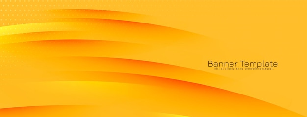 Modern Yellow Abstract Wave Banner Template – Free to Download