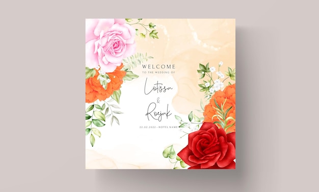 Beautiful Floral Wedding Card Set – Free to Download