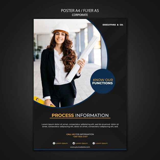 Corporate Poster Template Featuring Stunning Images – Free Download