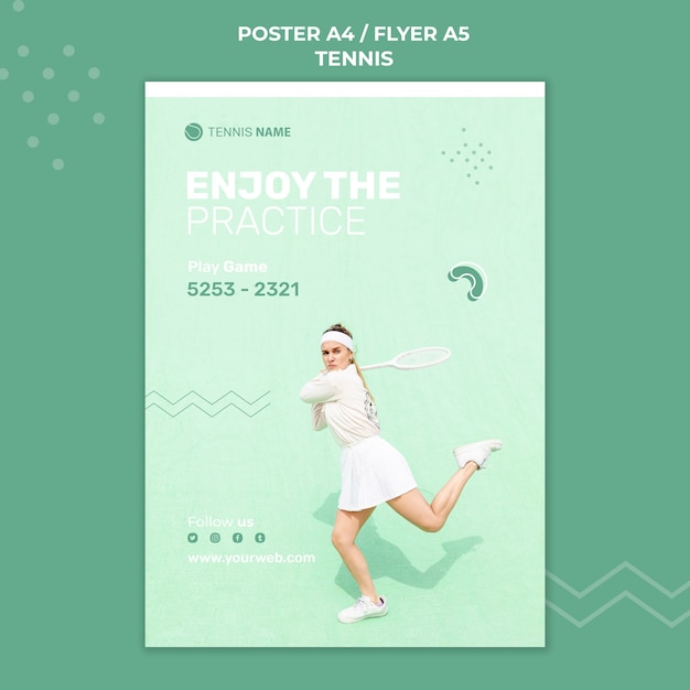 Tennis Practice Poster Template – Download Free Stock Photo