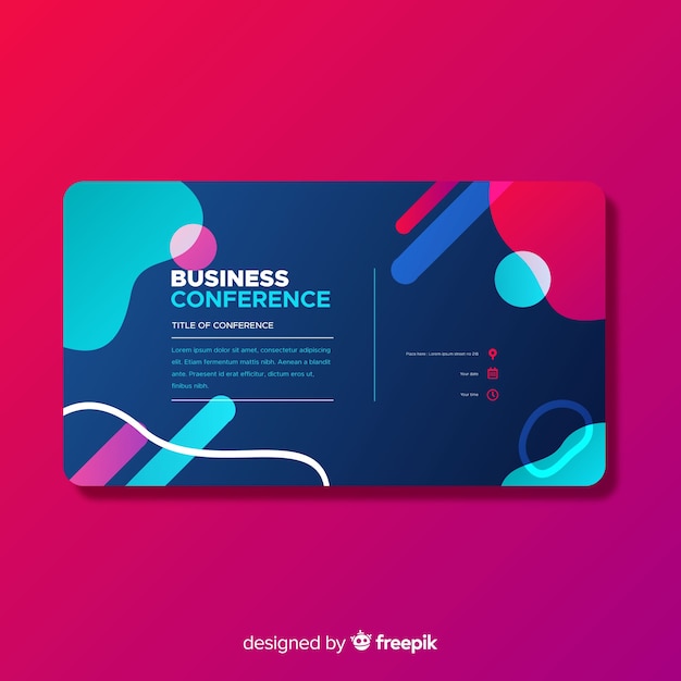 Flat Abstract Shapes for Business Conference Landing Page – Free Download