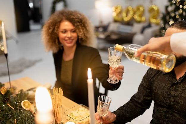 Celebrating New Year with Friends – Free Stock Photo for Download