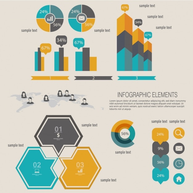 Coloured Infographic Template – Download Free Stock Photo