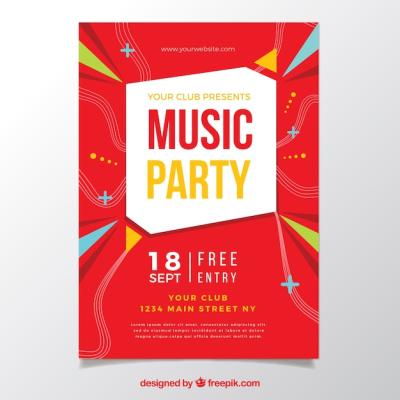 Original Party Poster with Geometric Style – Free Download