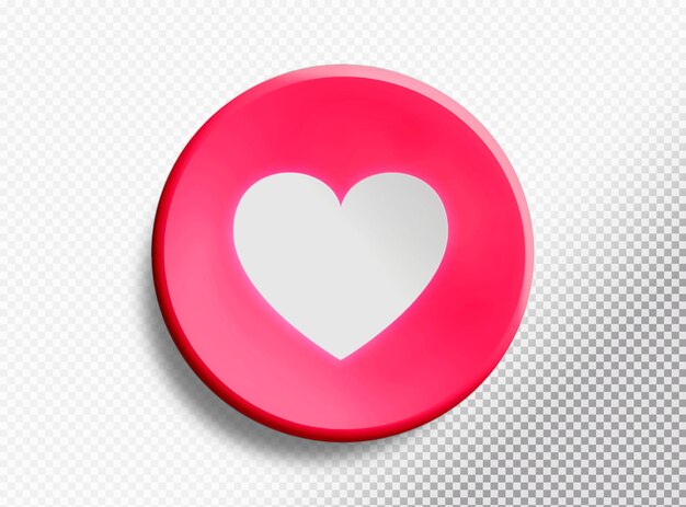 3D Circle with Love Symbol on Transparent Background – Free to Download