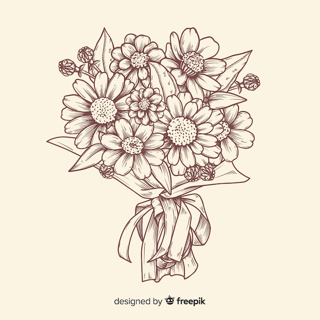 Vintage Flower Bouquet Illustration – Free to Download