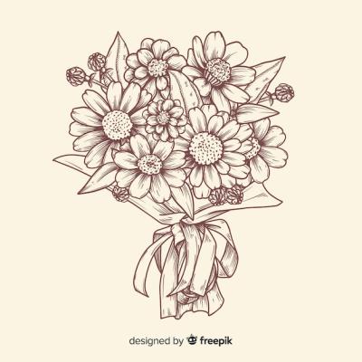 Vintage Flower Bouquet Illustration – Free to Download