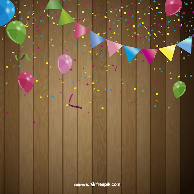 Party Background Design Featuring Garlands and Balloons – Free Download