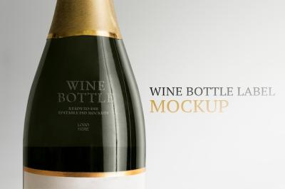 Editable Wine Bottle Label Mockup PSD for Advertisement – Free Download