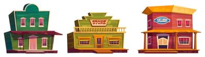 Wild West Town Buildings Set – Free Download