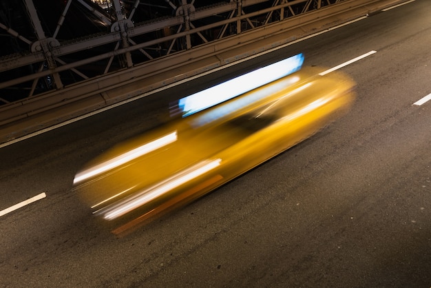 Taxi on Bridge at Night with Motion Blur – Free Stock Photo, Download for Free