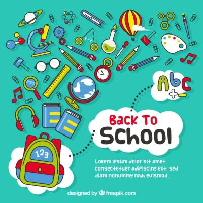 Back to School Background with Elements – Free Download