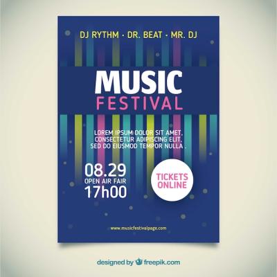 Music Festival Poster Featuring Musical Instruments – Free Download