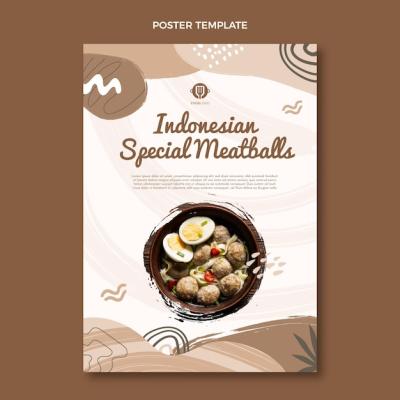 Flat Food Poster Template – Download Free Stock Photo