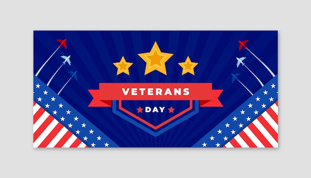 Veterans Day Horizontal Banner Template – Free Download