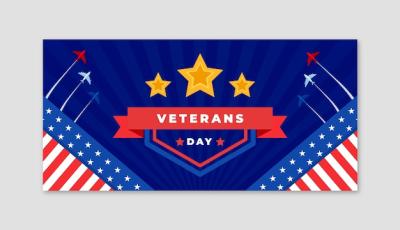 Veterans Day Horizontal Banner Template – Free Download