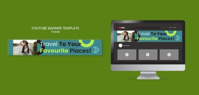 Flat Design Travel Adventure YouTube Banner Template – Free Download