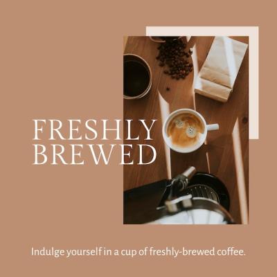 Cafe Marketing Template PSD for Freshly Brewed Social Media Posts – Free Download