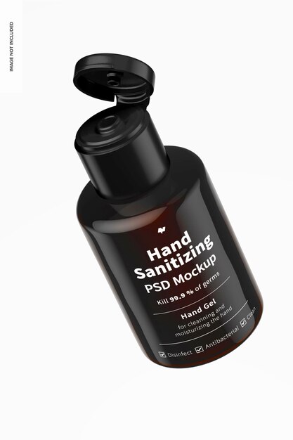 Floating Portable Hand Sanitizing Gel Mockup – Free Download