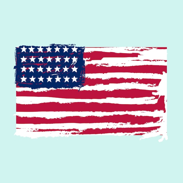 Flat Design Grunge American Flag – Free Download