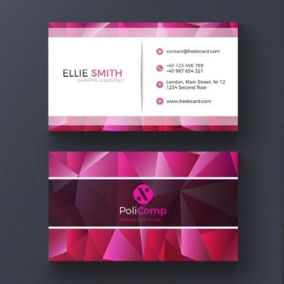 Purple Polygonal Business Card – Free Download