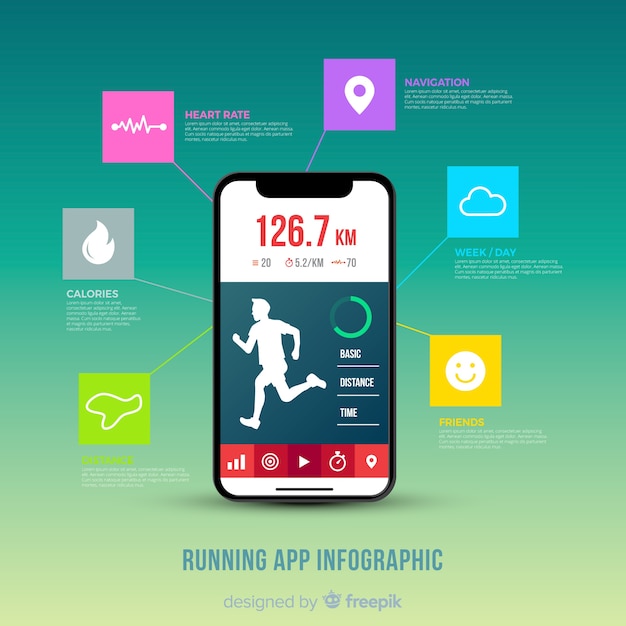 Infographic of a Running Mobile App – Free Download