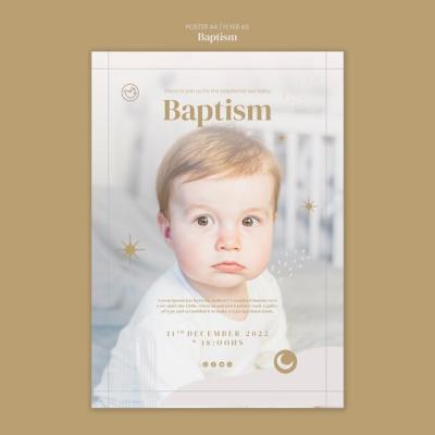 Christian Baptism Event Flyer Template for Memorable Celebrations – Free Download