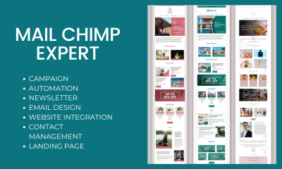 I Will Be Your Expert in Mailchimp Email Marketing, Campaigns, Automation, and Newsletters