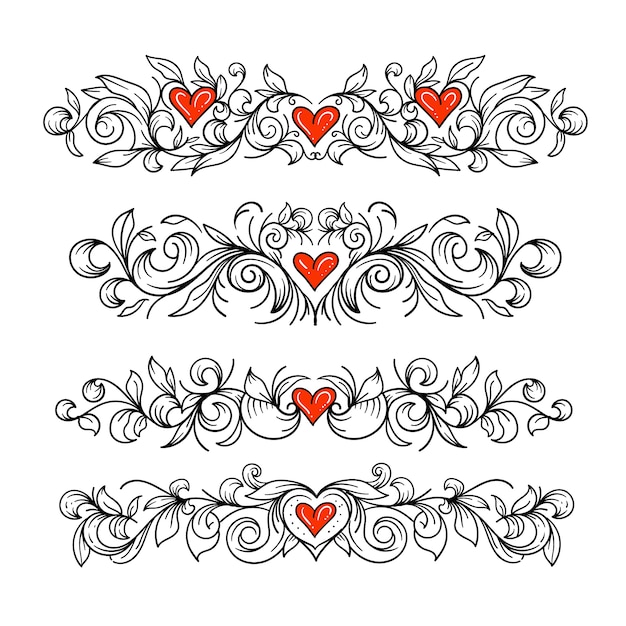 Hand Drawn Hearts Border and Frame – Download Free Stock Photo