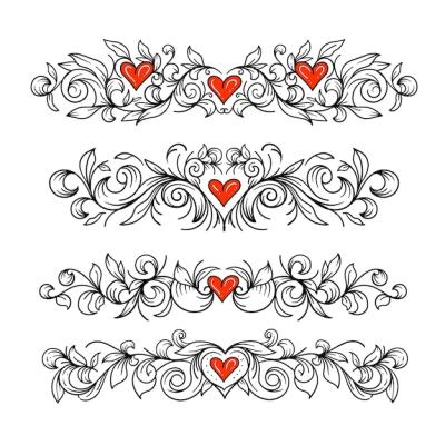 Hand Drawn Hearts Border and Frame – Download Free Stock Photo