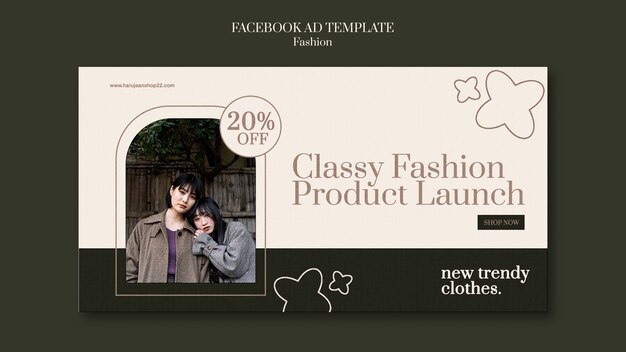 Hand Drawn Fashion Launch Facebook Template – Download Free Stock Photo