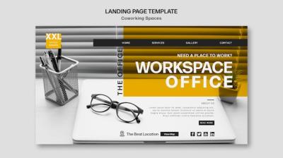 Co-Working Office Space Template for Landing Pages – Free Download