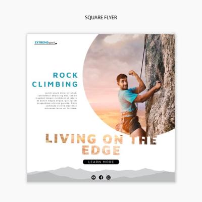 Square Flyer Template for Living on the Edge – Free Download