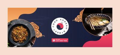 Gradient Korean Restaurant Facebook Cover – Free to Download