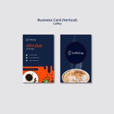 Business Card Template with Coffee Theme – Free Download