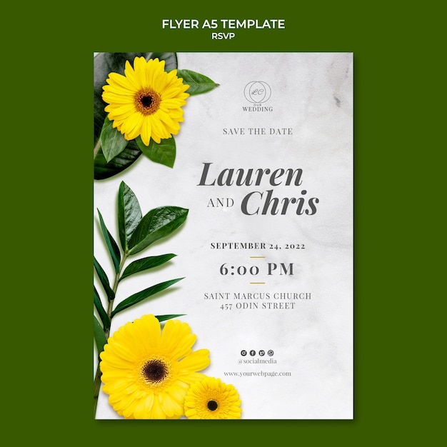 Floral RSVP Template Design – Free Download